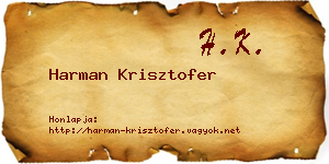 Harman Krisztofer névjegykártya